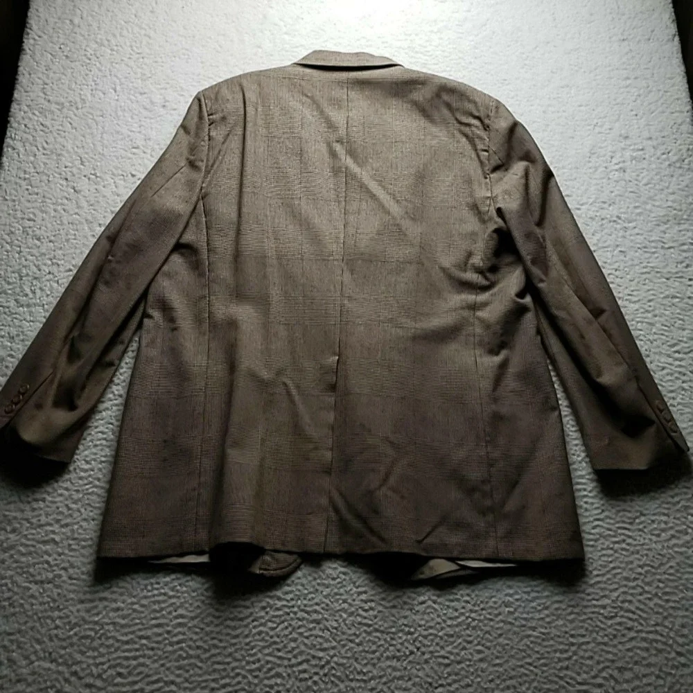 Brooks Brothers Blazer Mens 48 Brown Check Wool Tweed Sport Coat Jacket USA